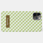 かわいいパステル調の緑のギンガムパターン Case-Mate iPhoneケース (裏面(横))