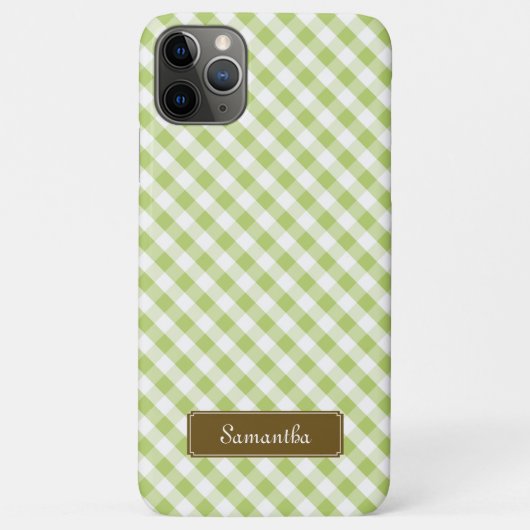 かわいいパステル調の緑のギンガムパターン Case-Mate iPhoneケース (裏面)