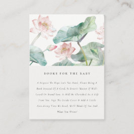 かわいいパステル赤面《植物》スイレン本ベイビーシャワー エンクロージャーカード
