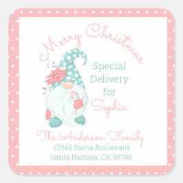 かわいいパステル メリークリスマス オーダーメイド ジジイ スクエアシール