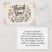 かわいいパステルThank Youカード ノートカード (正面/裏面)