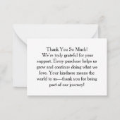 かわいいパステルThank Youカード ノートカード (裏面)