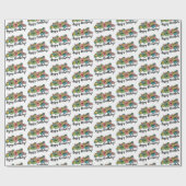 かわいいパターンカラフル誕生日 ラッピングペーパー (フラット)