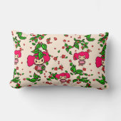 かわいいパターンチビ(小さくかわいく書いた感じ)ガールピンキーパーソナライズされたP ランバークッション (正面)