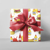 かわいいパターンハンバーガーとホットドッグ ラッピングペーパーシート