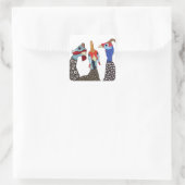 かわいいパターン(の模様が)あるギニア鳥たち3羽 スクエアシール (バッグ)