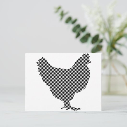 かわいいパターン(の模様が)あるチキン ポストカード (スタンド正面)
