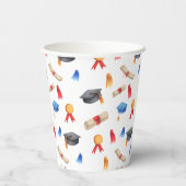 かわいいパターン(の模様が)ある卒業 紙コップ (裏面)