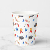 かわいいパターン(の模様が)ある卒業 紙コップ (右)