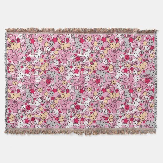 かわいいパターン スローブランケット (正面)