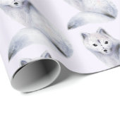 かわいいパターン – フローラマーキング付き北欧キツネ ラッピングペーパー (ロールコーナー)