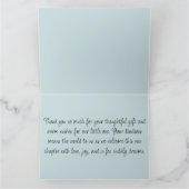 かわいいパッチワークの牛が星空の月を越えて サンキューカード (内部)