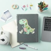 かわいいパッチワークの赤ちゃん恐竜 シール (iPadカバー)