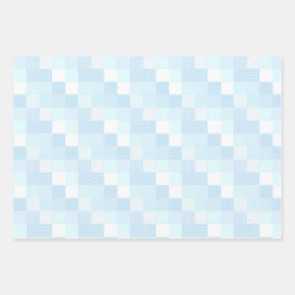 かわいいパッチワークパステルレモン、ブルーとグリーン ラッピングペーパーシート