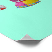 かわいいパッチワーク象レトロお洒落玩具 ポスター (角)