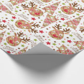 かわいいパッチワーク、メリークリスマス ラッピングペーパー (角)