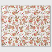 かわいいパッチワーク、メリークリスマス ラッピングペーパー (フラット)