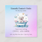 かわいいパップドッググルーミンググラディアントカラープロフェッショナル スクエア名刺 (正面)