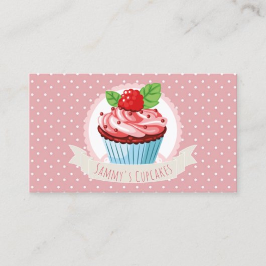 かわいいパティシシェフカップケーキビジネスカード 名刺 (正面)