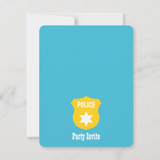 かわいいパトカーの子供の誕生日のパーティー 招待状 (裏面)