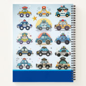 かわいいパトカーの柄パーソナライズされた ノートブック (裏面)