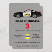 かわいいパトカーの誕生日の招待状 招待状 (正面/裏面)