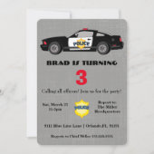 かわいいパトカーの誕生日の招待状 招待状 (正面)