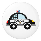 かわいいパトカー子供部屋ドアと引き出しプルノブ セラミックノブ (正面)