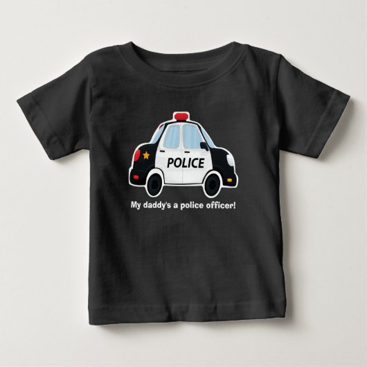 かわいいパトカーTシャツ-ベビー-トドラー-キッズ ベビーTシャツ (正面)