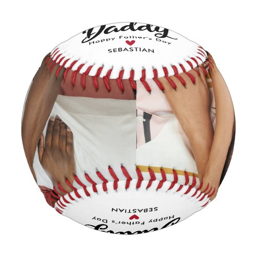 かわいいパパのお父さんの日のギフトフォトベースボール 野球ボール (正面)
