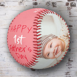 かわいいパパの初誕生日スクリプト2枚の写真コラージュ ソフトボール