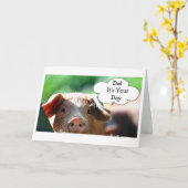 かわいいパパの子豚*誕生日*または*父の日* カード (黄色い花)