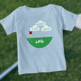 かわいいパパの小さなキャディジュニアゴルファー ベビーTシャツ