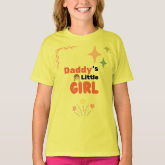 : かわいいパパの小さな女の子の星とスパークル キッズ Tシャツ
