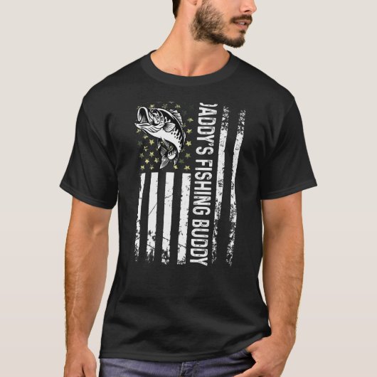 かわいいパパの釣り仲間少年釣り師 メンズ Tシャツ (正面)