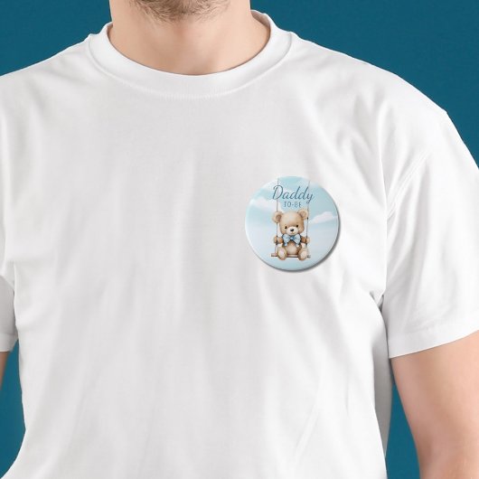 かわいいパパはテディベア赤ちゃんシャワーボタン 缶バッジ