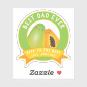 かわいいパパヤザ最高のラヴおもしろいことわざのパパ シール (シート)