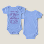 かわいいパパ私を持ってラッキー引用文 (デザイン正面&裏面)