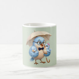 かわいいパパ鳥のマグカップ コーヒーマグカップ