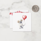かわいいパピバレンタインデーのカード ノートカード (正面/裏面インサイチュ)