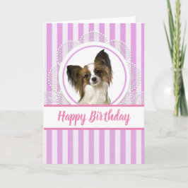 かわいいパピヨンの犬の誕生日カード / 中身は自由に記入 カード