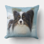 かわいいパピヨンスパニエル犬ドッグアットザ波止場 クッション (正面)