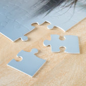 かわいいパピヨンスパニエル犬ドッグアットザ波止場 ジグソーパズル (側面)