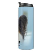 かわいいパピヨンスパニエル犬ドッグアットザ波止場 タンブラー (回転右)