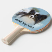 かわいいパピヨンスパニエル犬ドッグアットザ波止場 卓球ラケット (正面アングル)