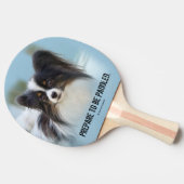 かわいいパピヨンスパニエル犬ドッグアットザ波止場 卓球ラケット (横)