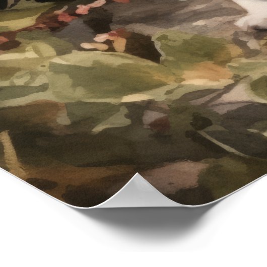 かわいいパピヨンドグアートプリントポスター ポスター (角)