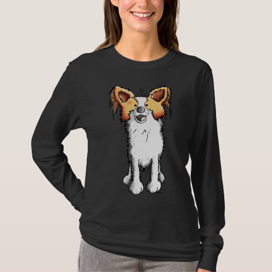 かわいいパピヨン犬5 Tシャツ (正面)