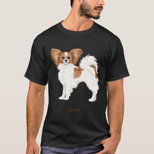かわいいパピヨン犬6 Tシャツ (正面)