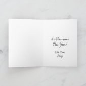 かわいいパピロンの水の色のパーソナライズされたクリスマス カード (内部)